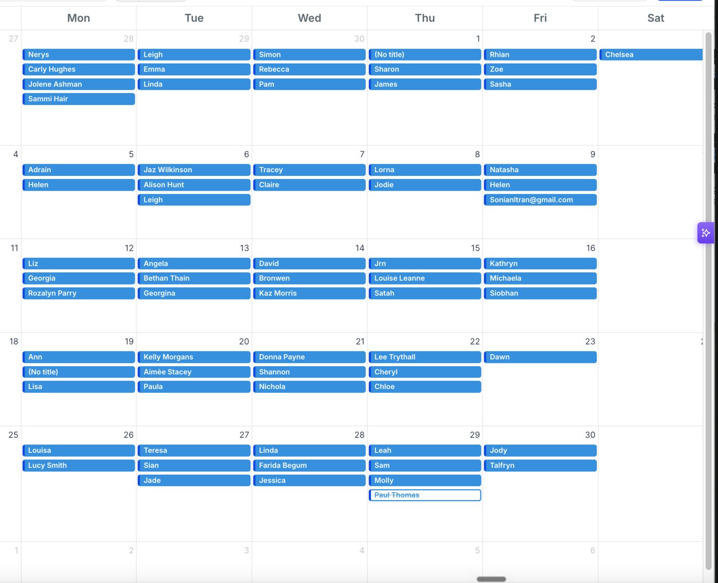 A month of jobs booked into the diary, three and four a day
